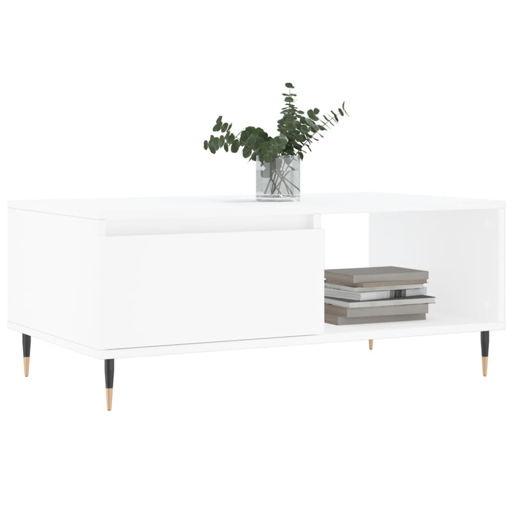 Mesa de centro 90x50x36,5 cm derivados de madeira branco - Image 2