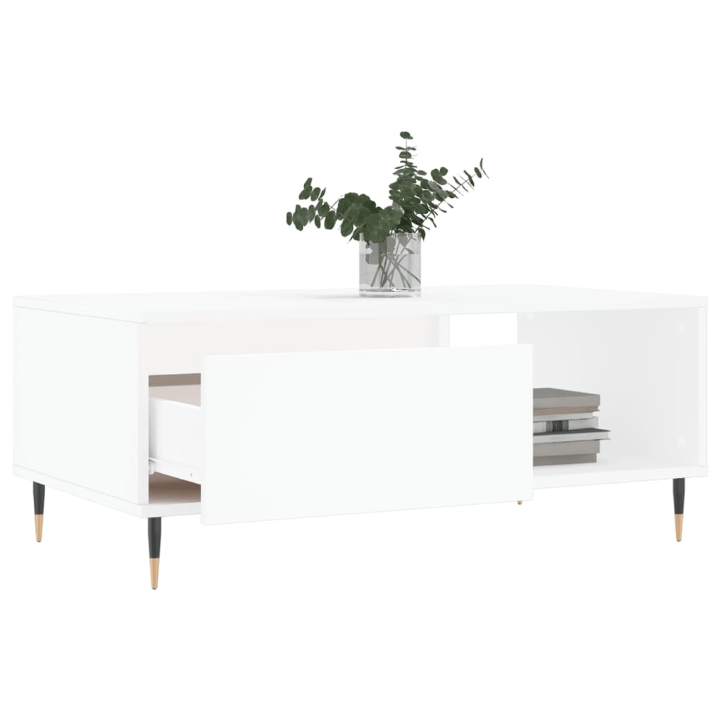 Mesa de centro 90x50x36,5 cm derivados de madeira branco - Image 3