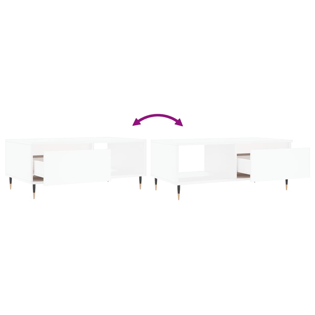 Mesa de centro 90x50x36,5 cm derivados de madeira branco - Image 8