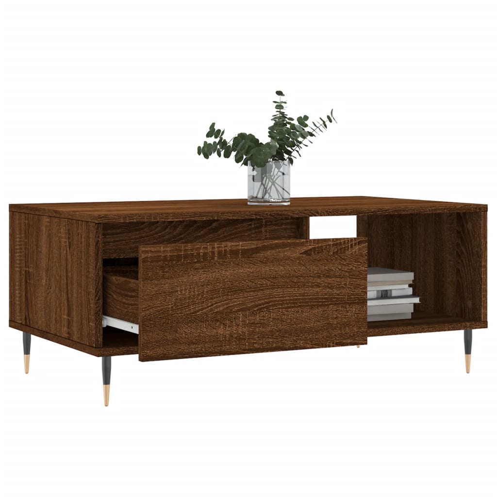 Mesa de centro 90x50x36,5cm derivados madeira carvalho castanho - Image 3