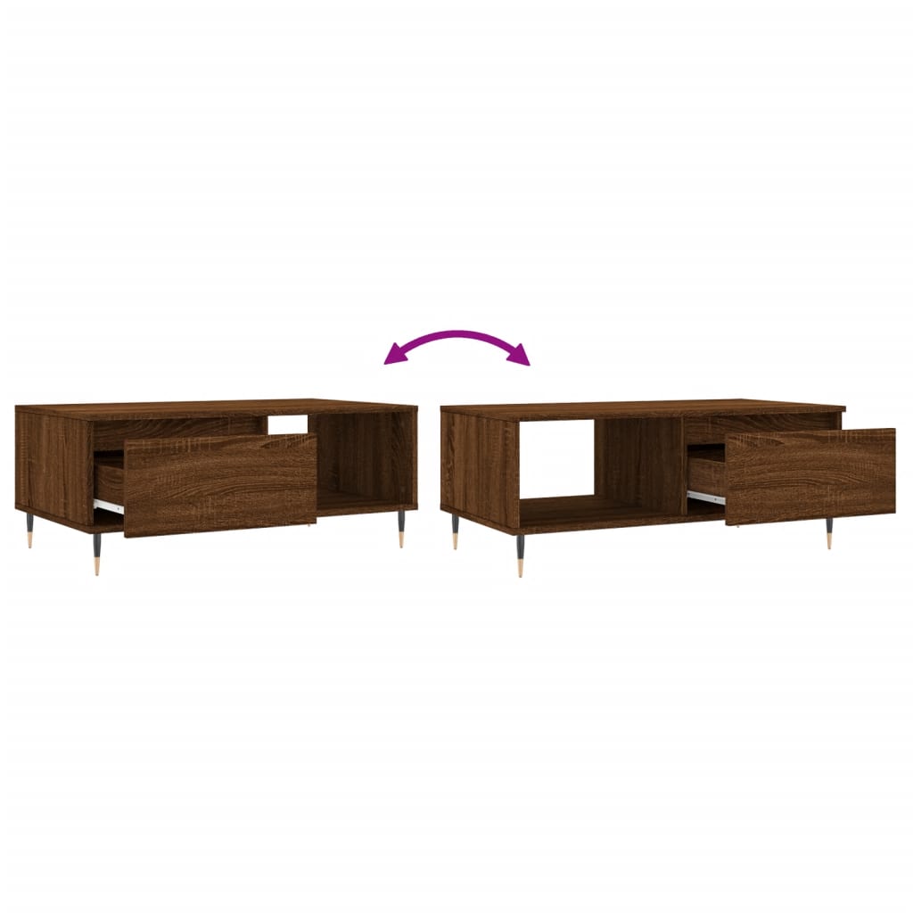 Mesa de centro 90x50x36,5cm derivados madeira carvalho castanho - Image 8