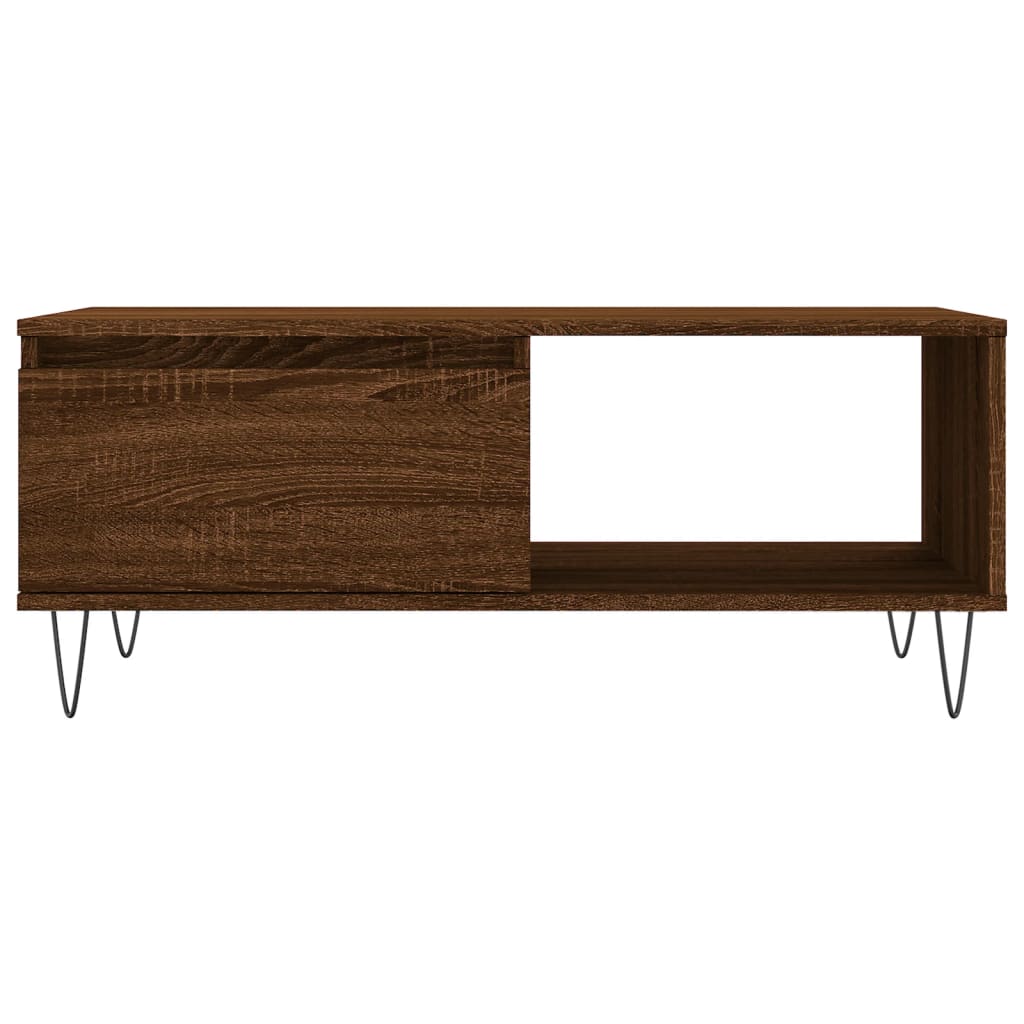 Mesa de centro 90x50x36,5cm derivados madeira carvalho castanho - Image 5