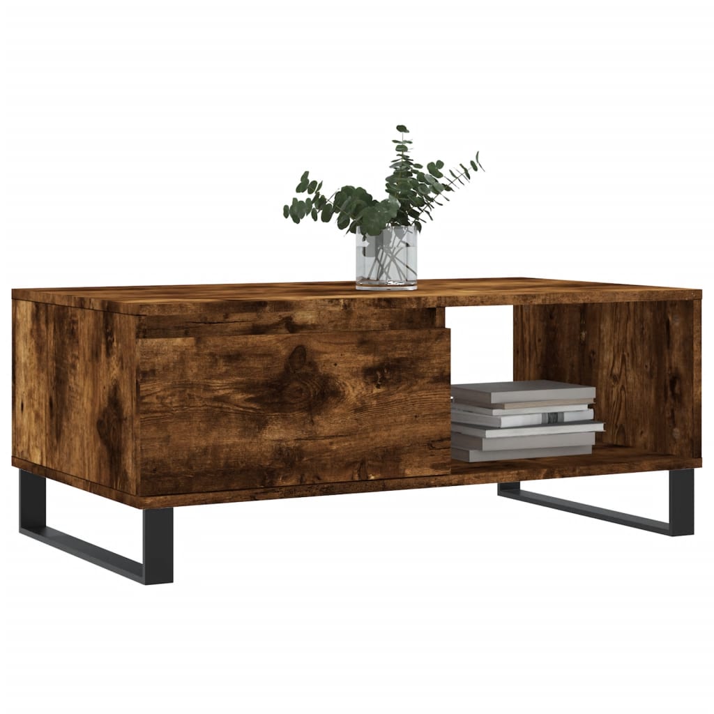 Mesa de centro 90x50x36,5 cm derivados madeira carvalho fumado - Image 2