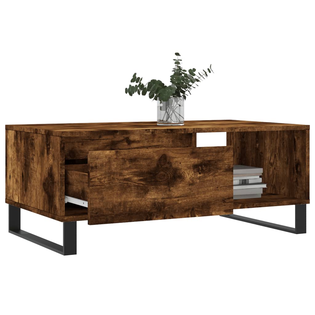 Mesa de centro 90x50x36,5 cm derivados madeira carvalho fumado - Image 3