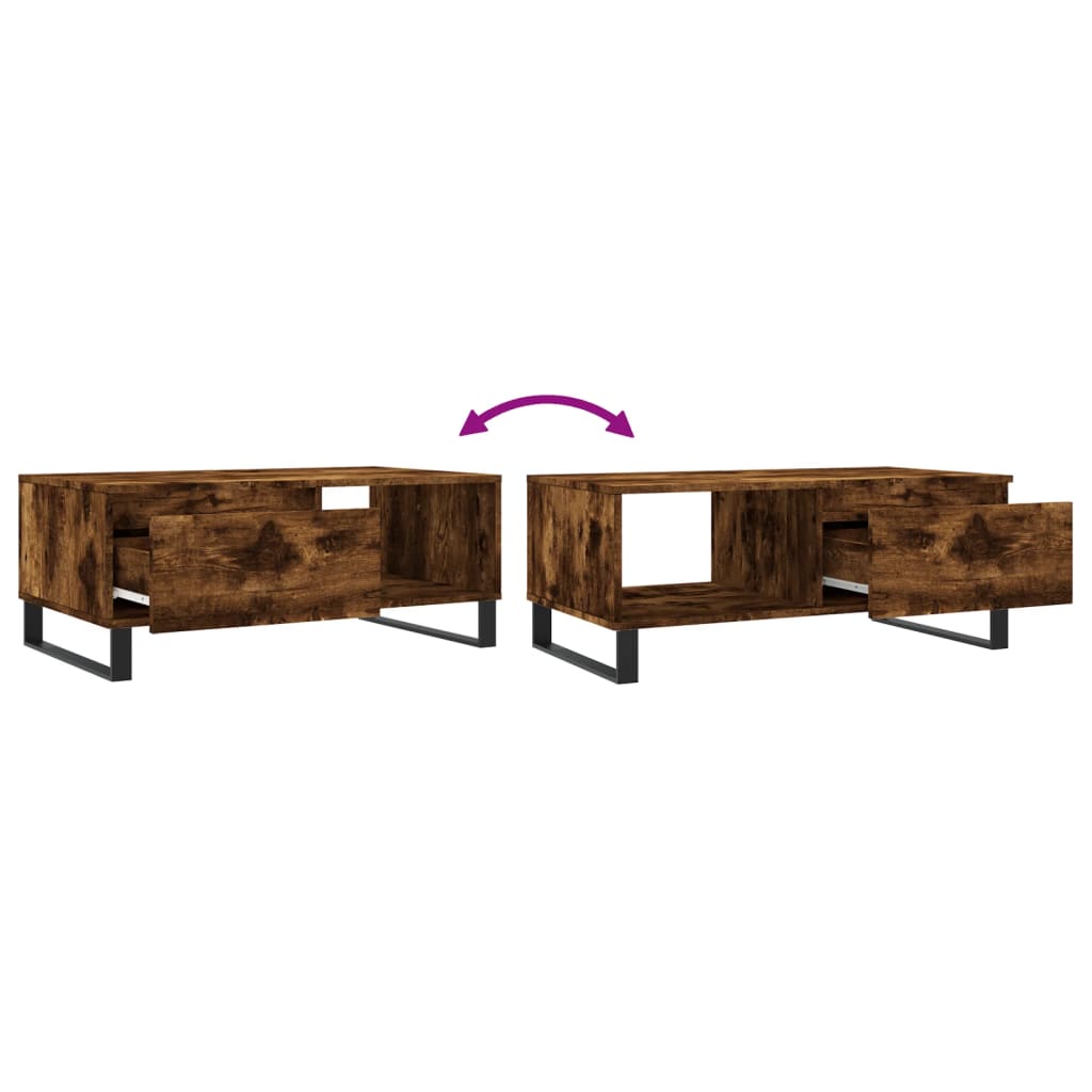Mesa de centro 90x50x36,5 cm derivados madeira carvalho fumado - Image 8