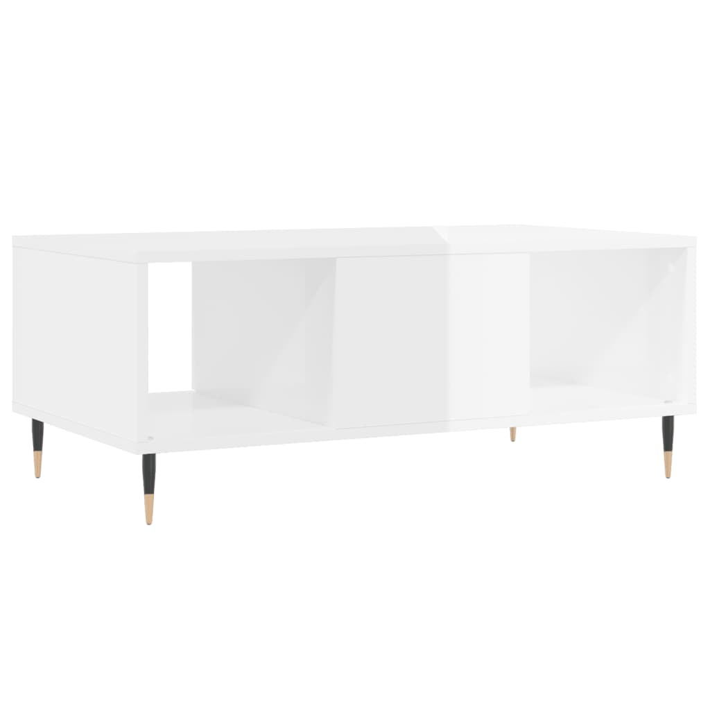 Mesa de centro 90x50x36,5 cm derivados madeira branco brilhante - Image 7