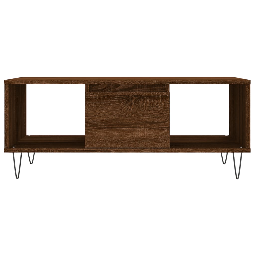 Mesa de centro 90x50x36,5cm derivados madeira carvalho castanho - Image 4