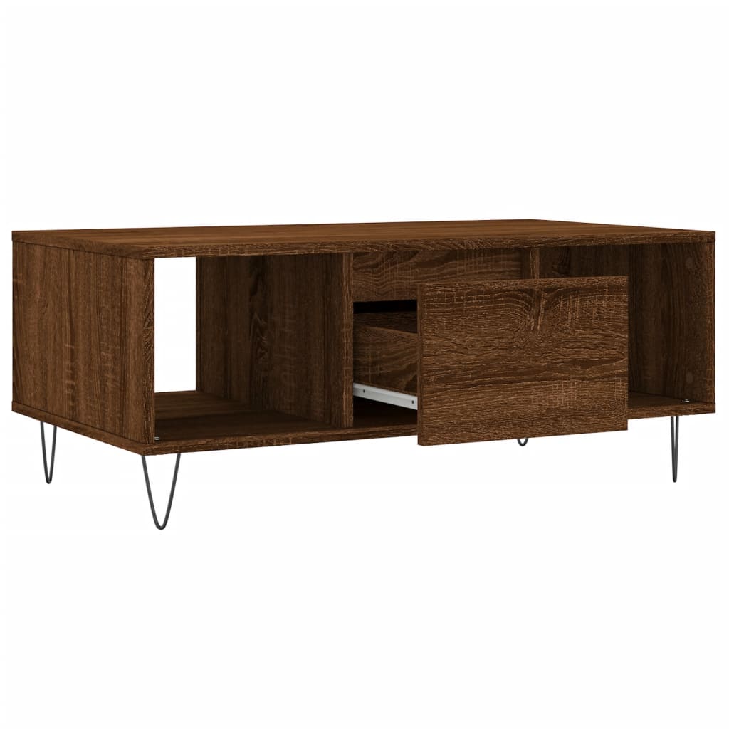 Mesa de centro 90x50x36,5cm derivados madeira carvalho castanho - Image 5