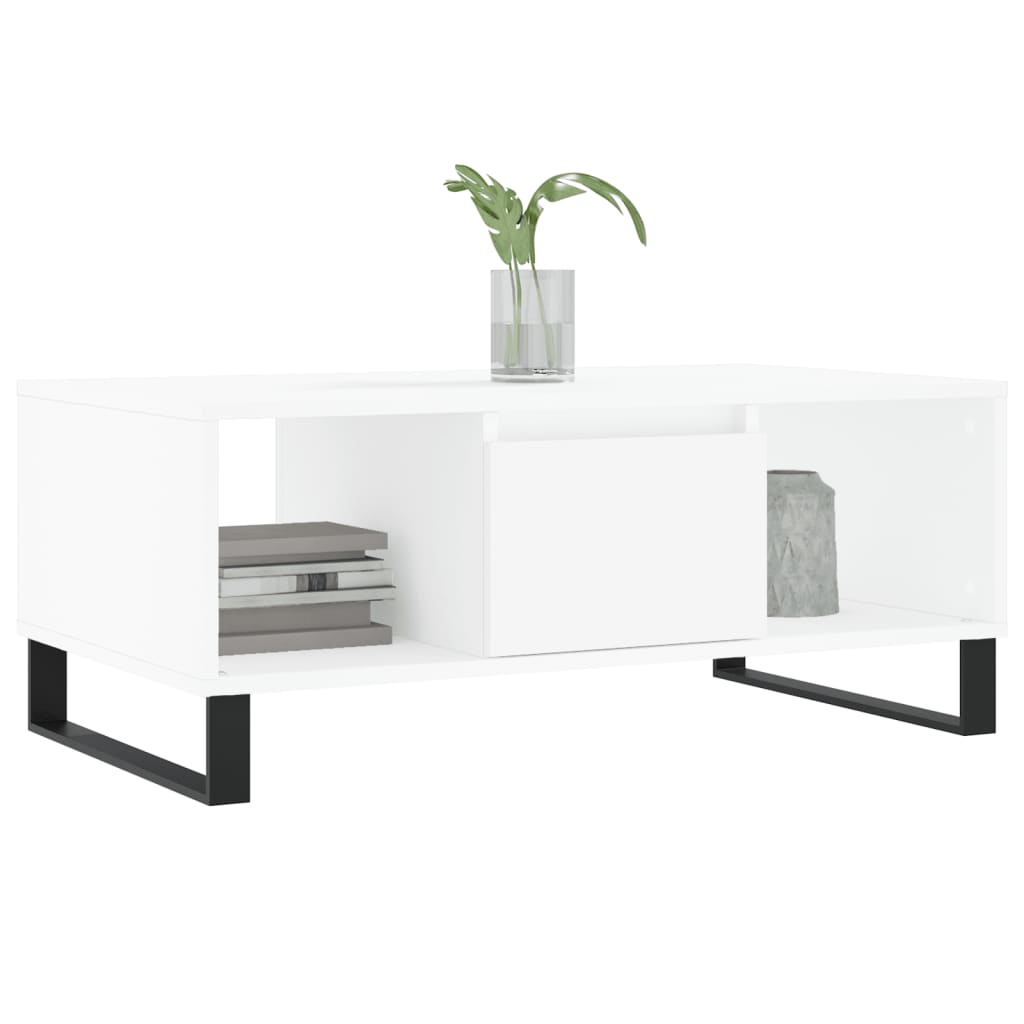 Mesa de centro 90x50x36,5 cm derivados de madeira branco - Image 2