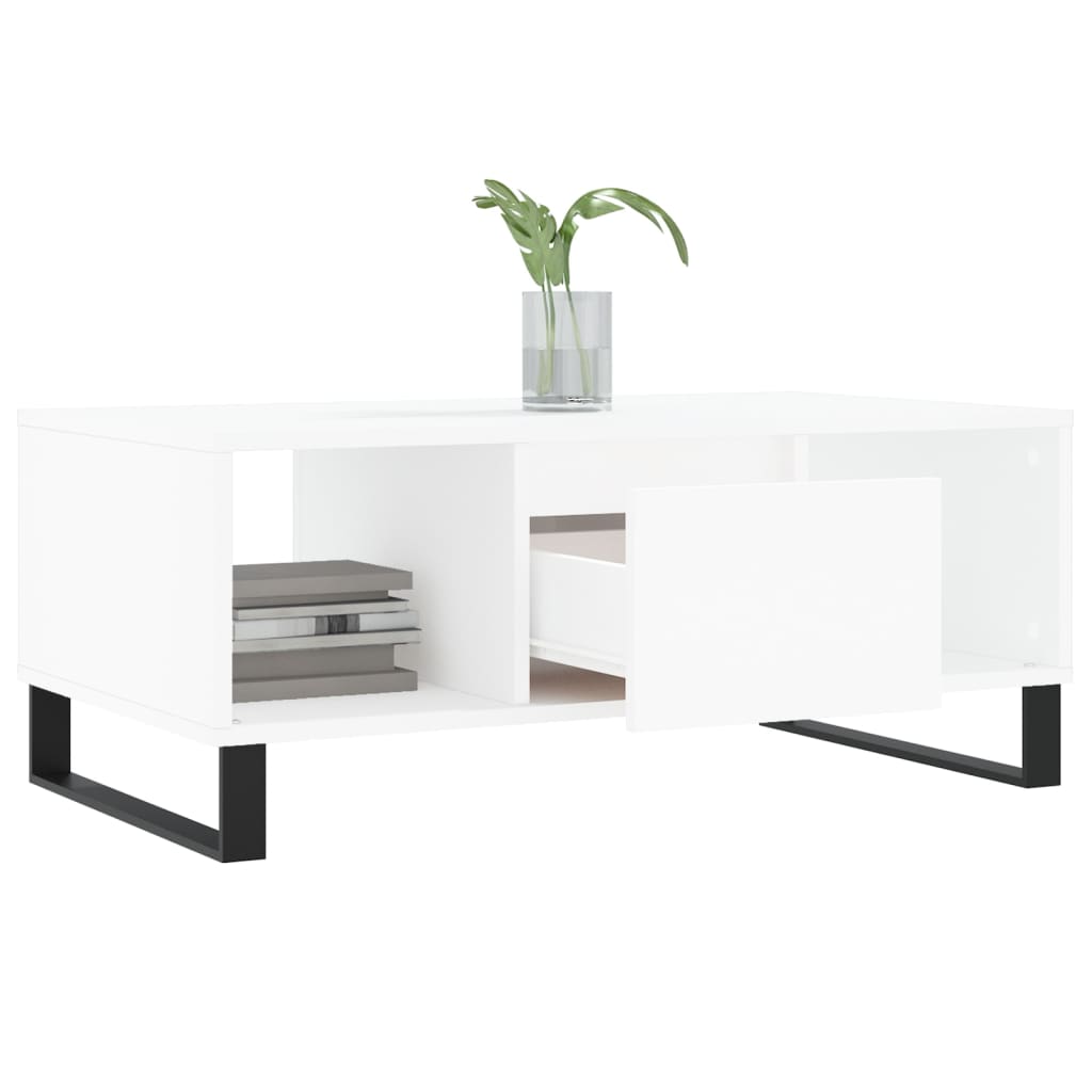 Mesa de centro 90x50x36,5 cm derivados de madeira branco - Image 3