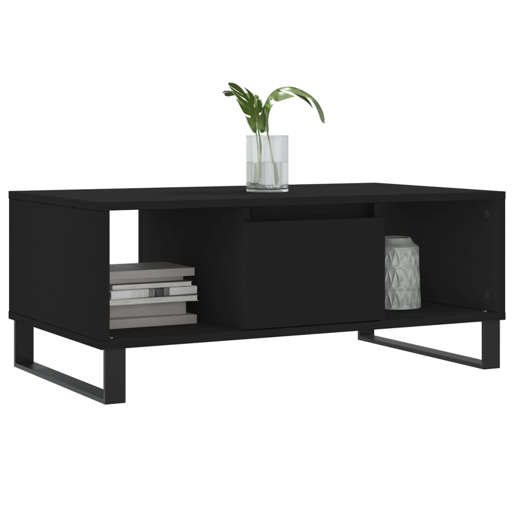 Mesa de centro 90x50x36,5 cm derivados de madeira preto - Image 2