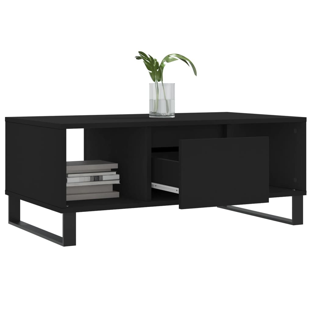 Mesa de centro 90x50x36,5 cm derivados de madeira preto - Image 3