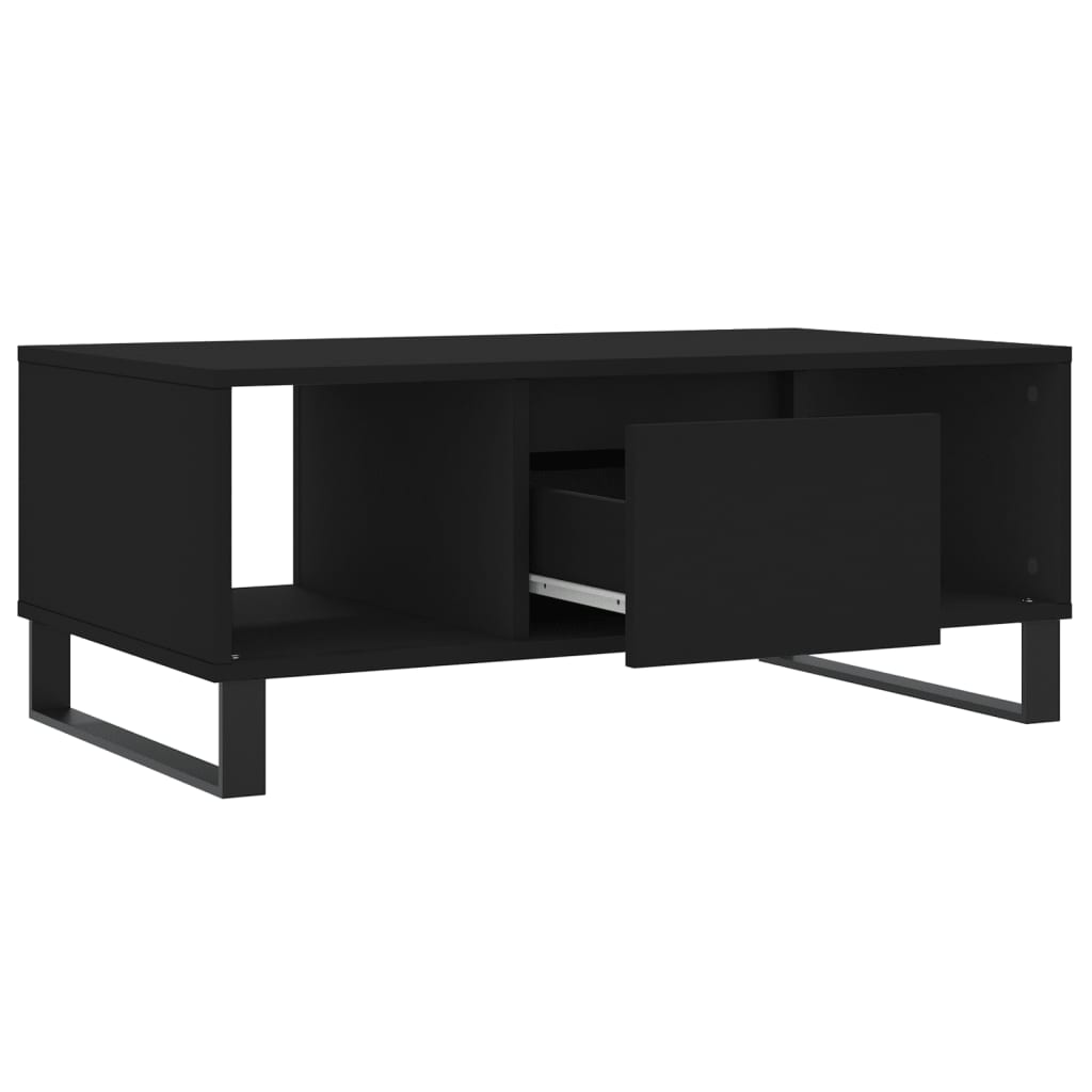 Mesa de centro 90x50x36,5 cm derivados de madeira preto - Image 5