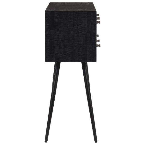 Mesa consola com gavetas 116x30x76 cm teca recuperada maciça - Image 4