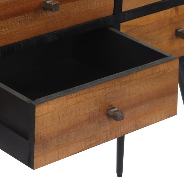 Mesa consola com gavetas 116x30x76 cm teca recuperada maciça - Image 8