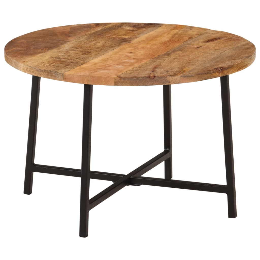 Mesa de centro 54x54x35 cm madeira de mangueira maciça e ferro - Image 10