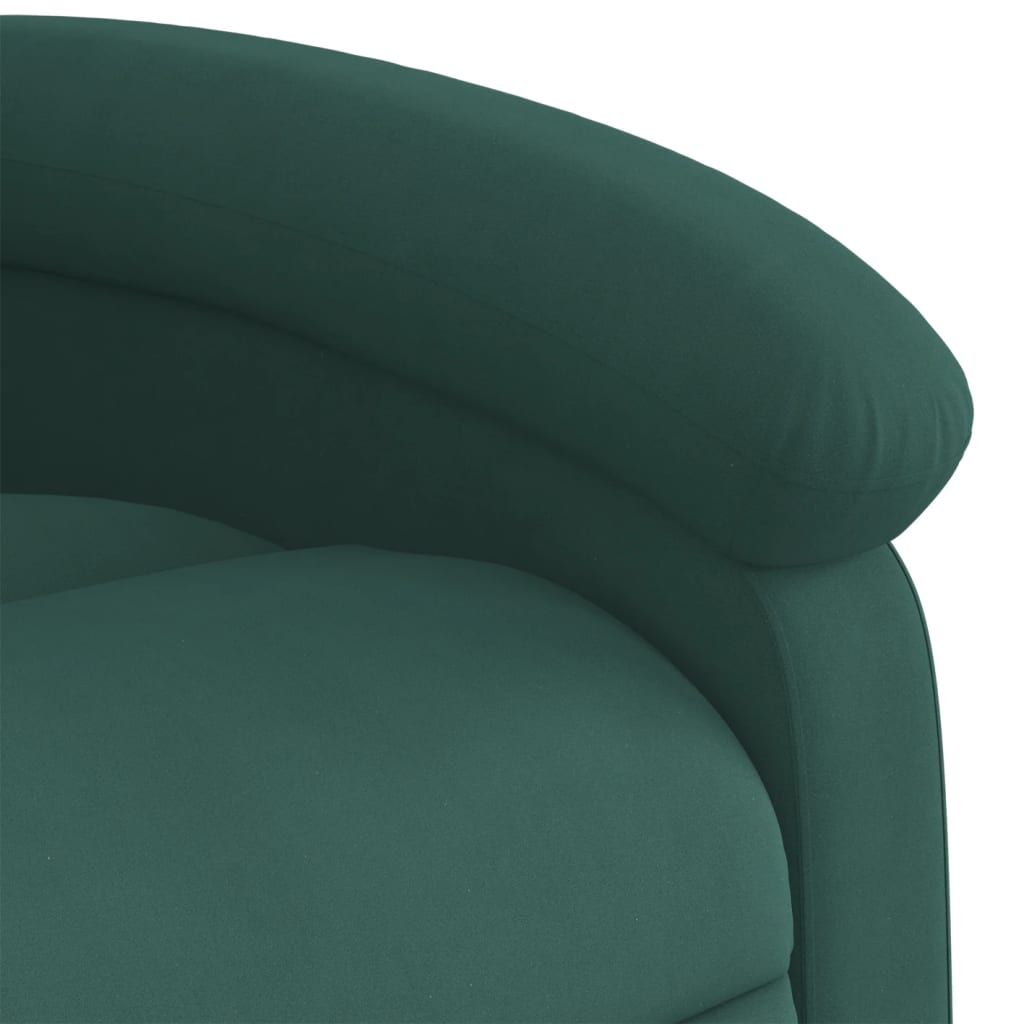 Poltrona reclinável elétrica veludo verde-escuro - Image 10
