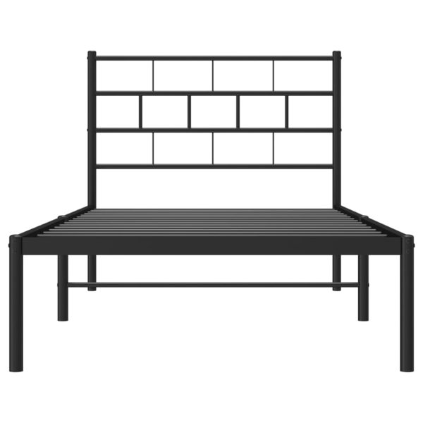 Estrutura de cama com cabeceira 90x200 cm metal preto - Image 4