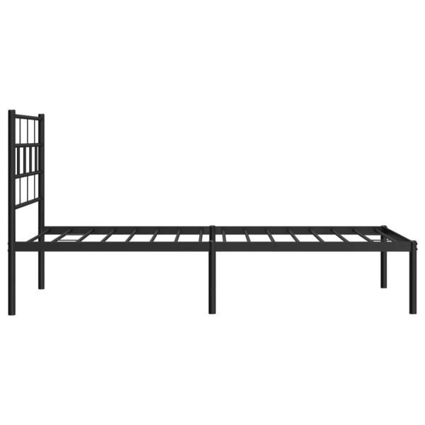 Estrutura de cama com cabeceira 90x200 cm metal preto - Image 5