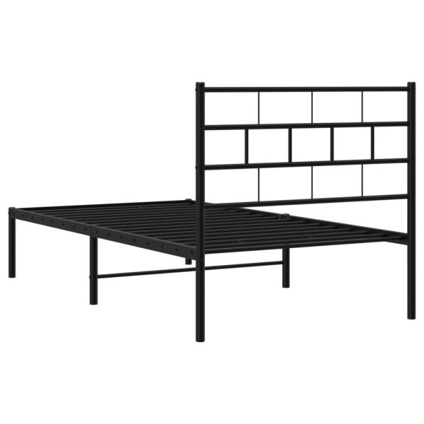 Estrutura de cama com cabeceira 90x200 cm metal preto - Image 6