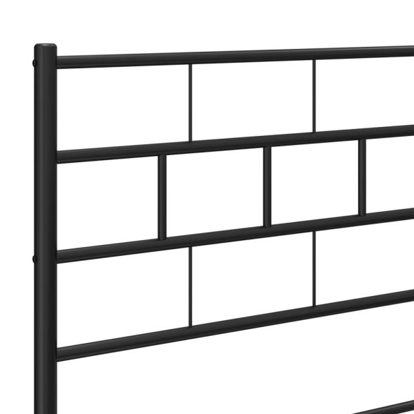 Estrutura de cama com cabeceira 90x200 cm metal preto - Image 7