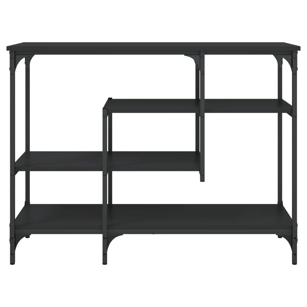 Mesa consola c/ prateleiras 100x35x75 cm preto - Image 3