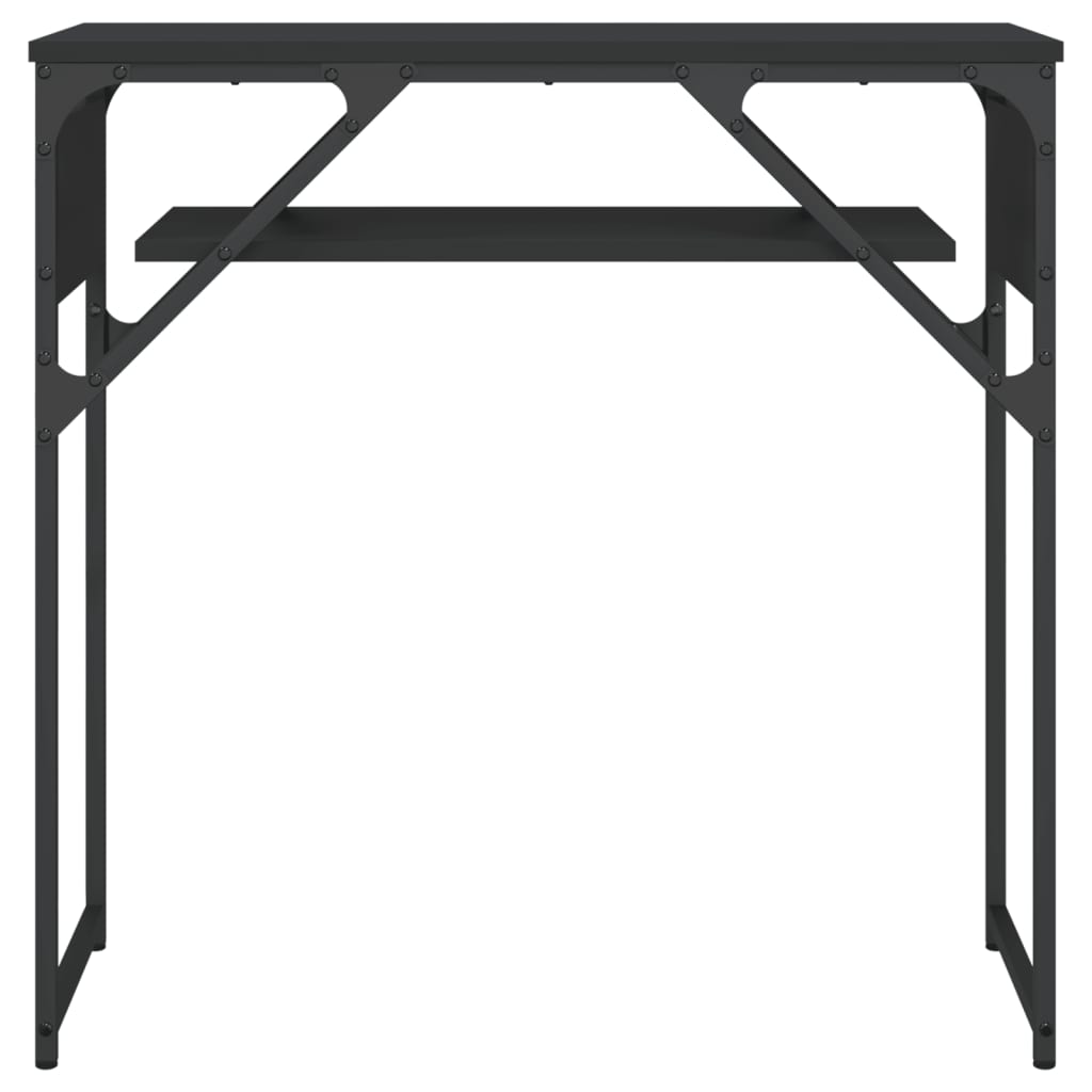 Mesa consola c/ prateleira 75x30x75 cm derivados madeira preto - Image 3