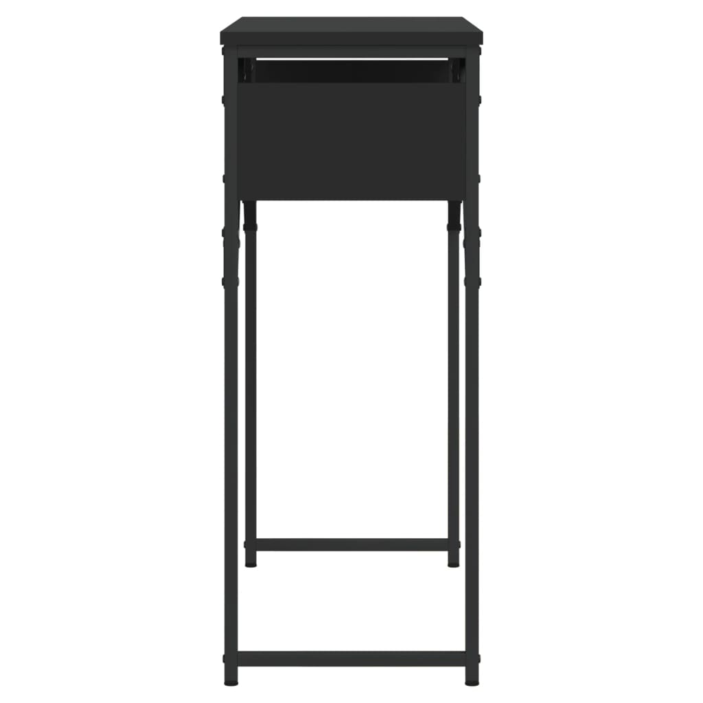 Mesa consola c/ prateleira 75x30x75 cm derivados madeira preto - Image 4