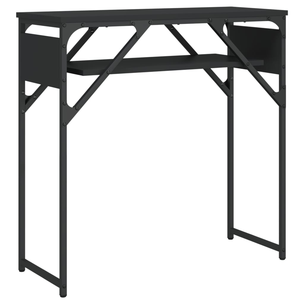Mesa consola c/ prateleira 75x30x75 cm derivados madeira preto - Image 5
