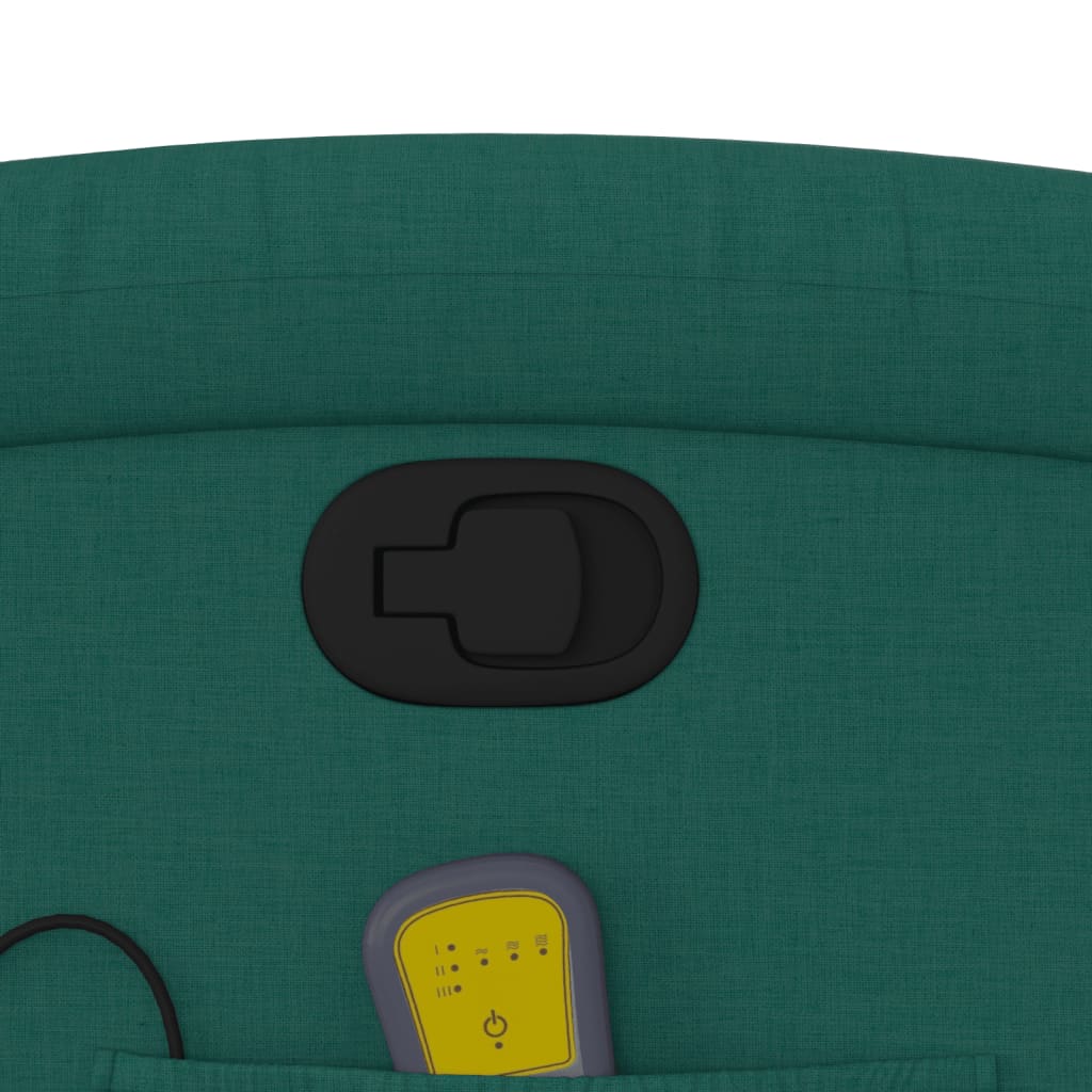 Poltrona de massagens reclinável tecido verde-escuro - Image 9