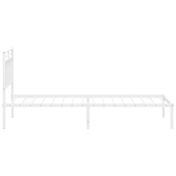 Estrutura de cama com cabeceira 90x200 cm metal branco - Image 5