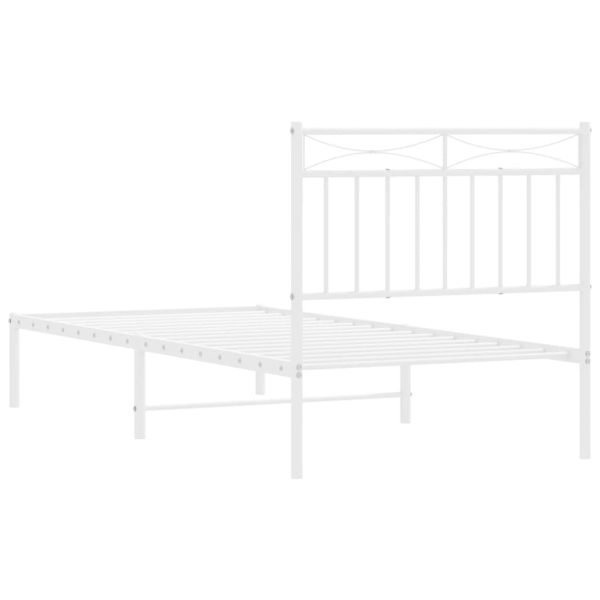 Estrutura de cama com cabeceira 90x200 cm metal branco - Image 6