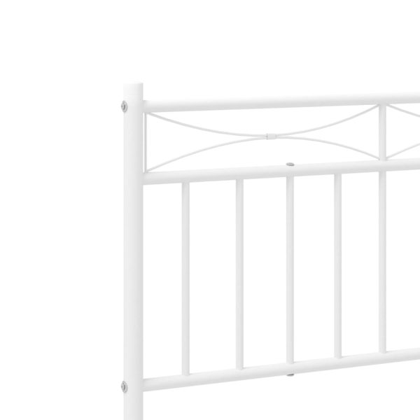 Estrutura de cama com cabeceira 90x200 cm metal branco - Image 7
