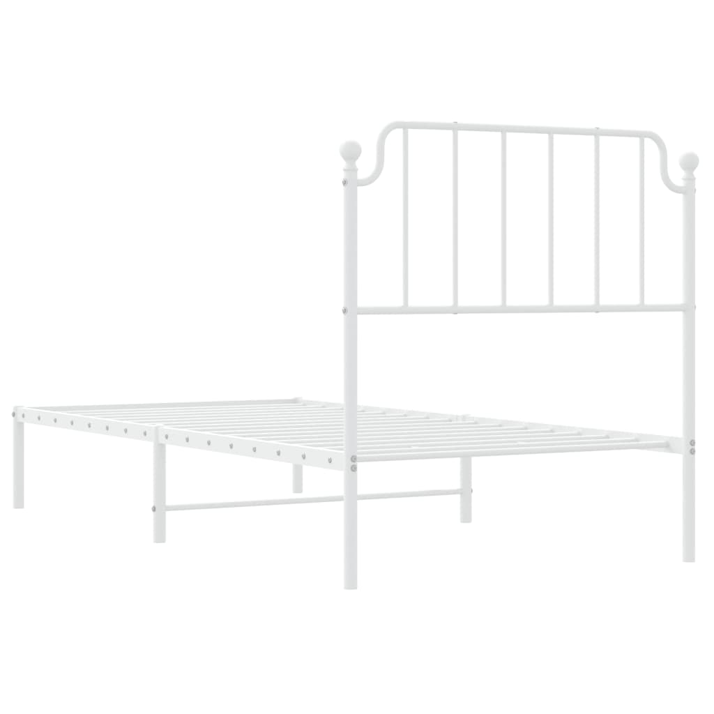 Estrutura de cama com cabeceira 90x200 cm metal branco - Image 6