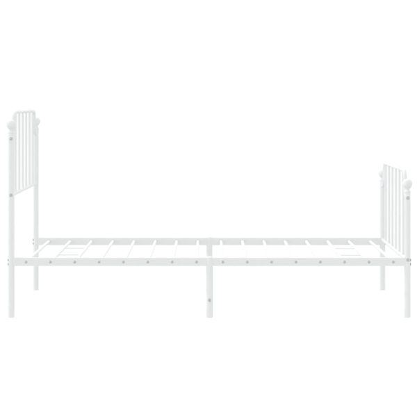 Estrutura de cama com cabeceira e pés 90x190 cm metal branco - Image 5