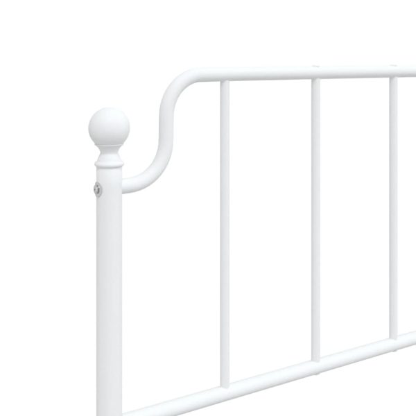 Estrutura de cama com cabeceira e pés 90x190 cm metal branco - Image 7
