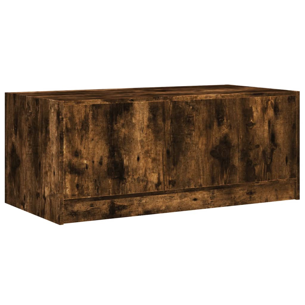 Mesa de centro c/ portas de vidro 102x50x42 cm carvalho fumado - Image 7