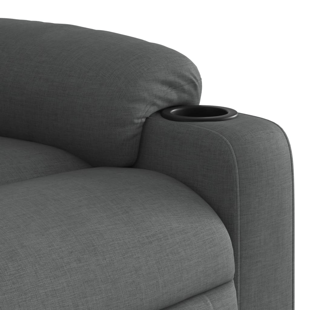 Poltrona reclinável elevatória tecido cinzento-escuro - Image 10
