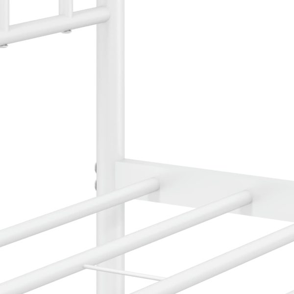 Estrutura de cama com cabeceira e pés 75x190 cm metal branco - Image 9