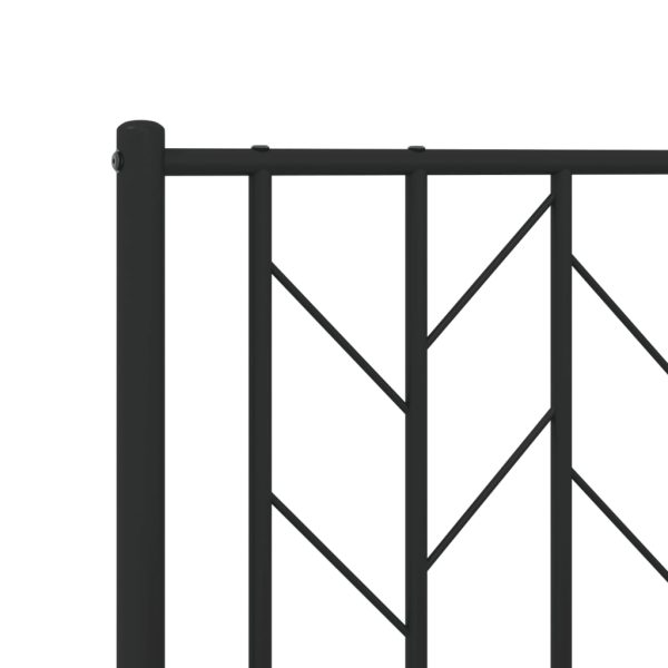 Estrutura de cama com cabeceira e pés 90x190 cm metal preto - Image 7