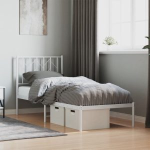 Estrutura de cama sem colchão com cabeceira 75x190 cm branco