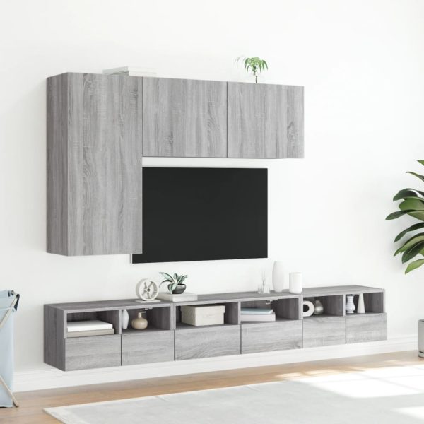 Móveis parede p/ TV 2pcs 60x30x30cm deriv. madeira cinza sonoma - Image 3