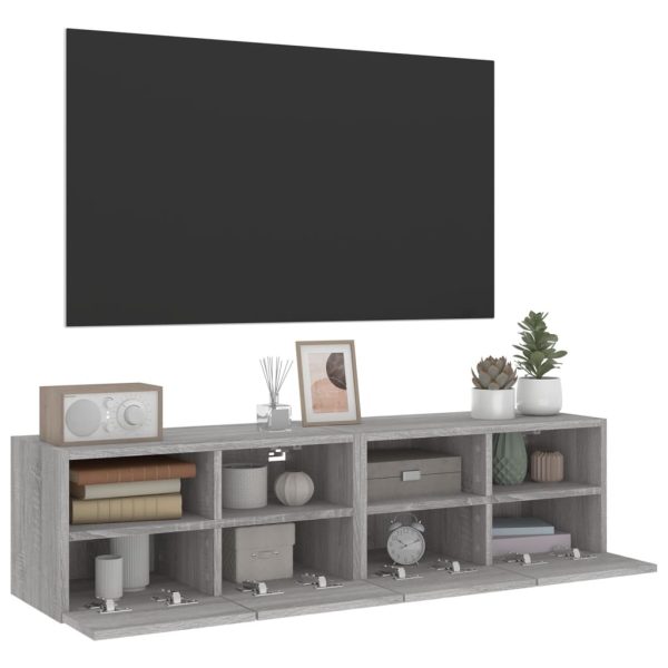 Móveis parede p/ TV 2pcs 60x30x30cm deriv. madeira cinza sonoma - Image 4