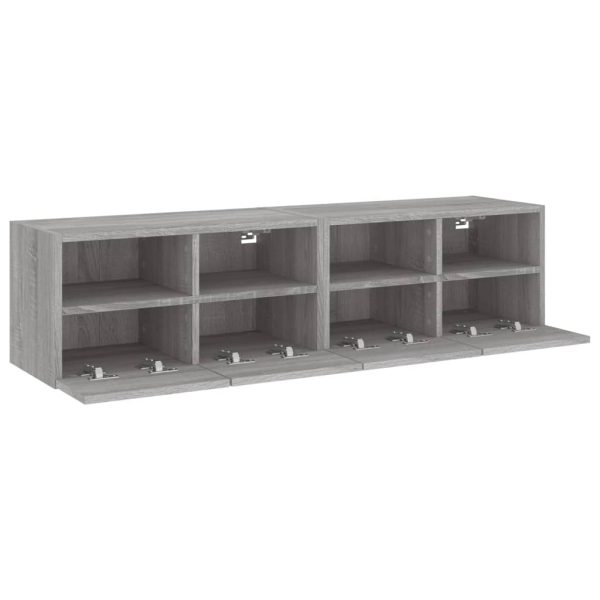 Móveis parede p/ TV 2pcs 60x30x30cm deriv. madeira cinza sonoma - Image 6