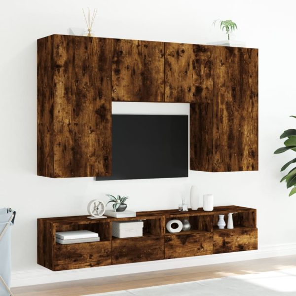Móvel parede TV 100x30x30 cm derivados madeira carvalho fumado - Image 3