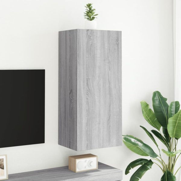 Móvel parede TV 40,5x30x90 cm derivados de madeira cinza sonoma - Image 2