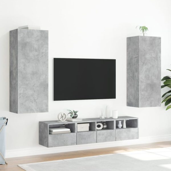 Móvel parede TV 40,5x30x102 cm derivados madeira cinza cimento - Image 3