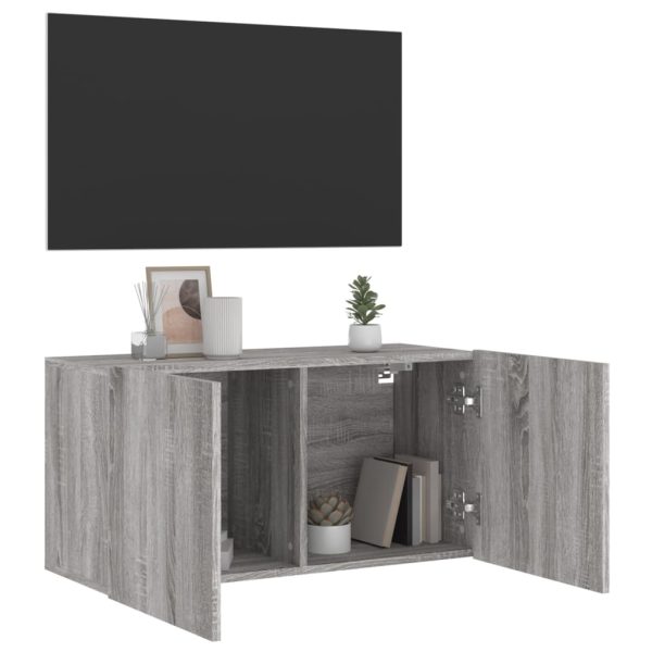 Móvel de parede para TV 80x30x41 cm cinzento sonoma - Image 3