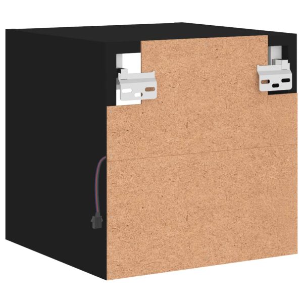 Móveis de parede p/ TV com luzes LED 2 pcs 30x28,5x30 cm preto - Image 10
