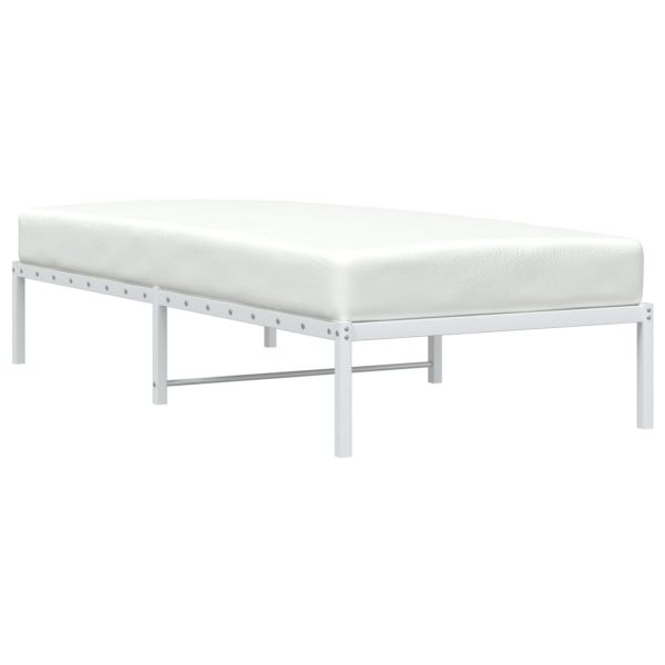 Estrutura de cama metal 90x190 cm branco - Image 2